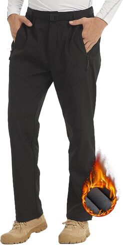 YUSHOW رجل الثلوج بناطيل تزلج مقاوم للماء صوف مبطن معزول يندبروف الشتاء سوفتشيل السراويل للرجال الصيد التنزه المشي in Kuwait