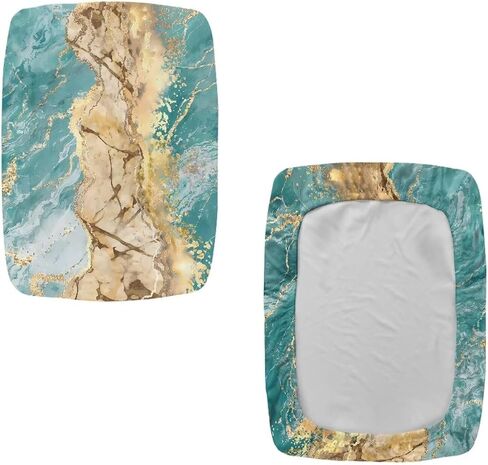 Bar Stool Covers Teal Marble Print Saddle Bar Stool Slipcover Set of 2 Stool Covers with Elastic Band Stool Cushion Vanity Slipcover Stool for Wooden Metal Rectangle Bench in Saudi Arabia