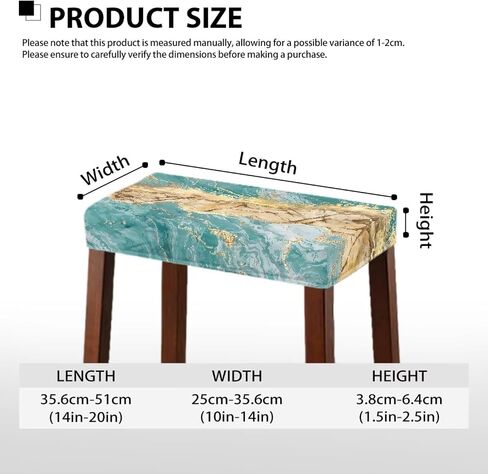 Bar Stool Covers Teal Marble Print Saddle Bar Stool Slipcover Set of 2 Stool Covers with Elastic Band Stool Cushion Vanity Slipcover Stool for Wooden Metal Rectangle Bench in Saudi Arabia