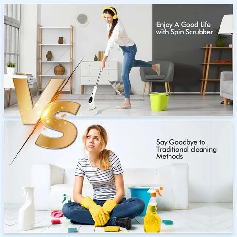 Electric Spin Scrubber,3 Speeds Rotating Scrubber for Cleaning, Cordless Scrub Brush with 9 Replaceable Head,Shower Cleaning Brush with 3 Extension Long Handle,Power Scrub for Bathroom Tub Tile Floor in Saudi Arabia