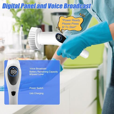 Electric Spin Scrubber,3 Speeds Rotating Scrubber for Cleaning, Cordless Scrub Brush with 9 Replaceable Head,Shower Cleaning Brush with 3 Extension Long Handle,Power Scrub for Bathroom Tub Tile Floor in Saudi Arabia