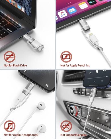 [MFi Certified] Lightning to USB C Adapter, Support 65W PD Fast Charging Compatible with iPhone 15 Series, with Anti-Lost Holder -2 Pack in Saudi Arabia