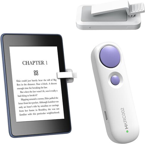 RF Remote Control Page Turner for Kindle iPad iPhone Android-Phone/Tablets Reading eBook Novels Comics, Camera Remote Shutter Selfie Controller, Built-in Flashlight, Pink in Saudi Arabia