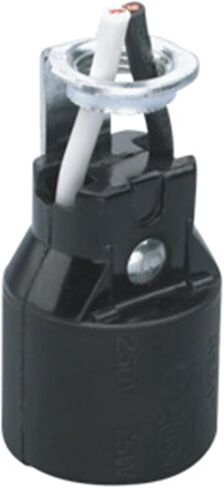 E17 Intermediate Base Lamp Holder,TWDRTDD US Standard Keyless Phenolic Socket with 5.9 Inch length wire,Mounting brackets for E17 Chandelier Base Bulbs (Black,3 Pack) in Kuwait