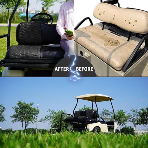 Golf Cart Seat Covers for EZGO TXT Club Car DS Gas or Electric OEM Regular Seat Cushion, No Staple, Golf Cart Vinyl Replacement Seat Cover in Kuwait