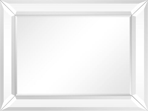 مرآة حائط بإطار فضي من Empire Art Direct مستطيلة الشكل، جاهزة للتعليق، غرفة المعيشة، غرفة النوم والمكتب، 40 بوصة × 30 بوصة × 2.1 بوصة in Kuwait