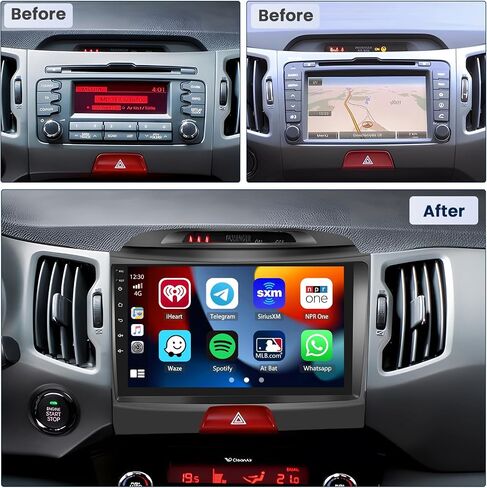 8 Core 4G+64G Android 13 Radio Kit Upgrade for Kia Sportage 2010-2016 with Wireless Carplay&Android Auto, 9 Inch Touch Screen Stereo with GPS WiFi 32EQ DSP 59UI Mic Backup Camera in Kuwait