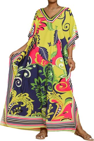 Bsubseach Womens Caftan Swimsuit Cover Ups for Swimwear Boho Maxi Dress Summer Beach Outfits in Saudi Arabia