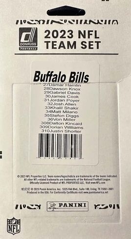 Buffalo Bills 2023 Donruss Factory Sealed 13 Card Team Set Featuring Josh Allen, Stefon Diggs and Damar Hamlin with Dalton Kincaid, Dorian Williams and Justin Shorter Rated Rookie Cards in Saudi Arabia