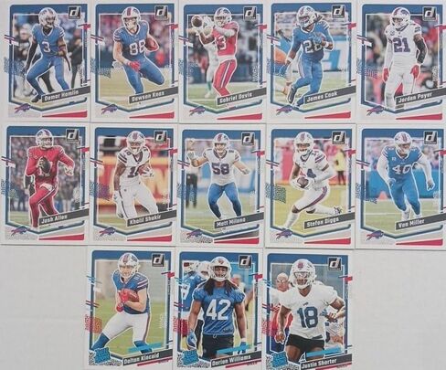 Buffalo Bills 2023 Donruss Factory Sealed 13 Card Team Set Featuring Josh Allen, Stefon Diggs and Damar Hamlin with Dalton Kincaid, Dorian Williams and Justin Shorter Rated Rookie Cards in Saudi Arabia