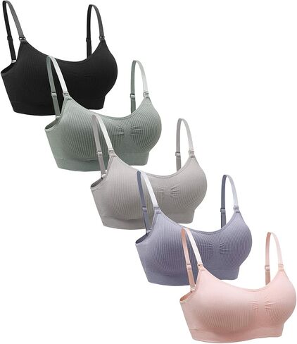 Suekaphin 5PACK حمالة صدر للرضاعة حمالة صدر لاسلكية للنساء أثناء النوم حمالة صدر للرضاعة الطبيعية in Kuwait