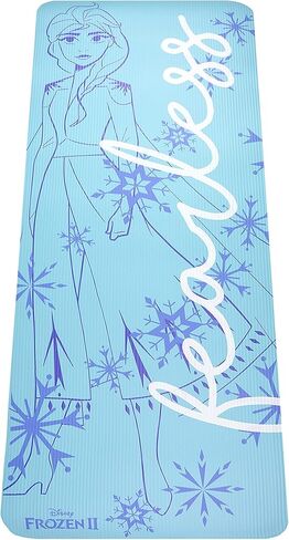 بساط تمرين ديزني فروزن إلسا للأطفال غير قابل للانزلاق، بساط NBR للياقة البدنية والتمرين لجميع الأغراض للأولاد والبنات، أزرق، 10 ملم in Kuwait