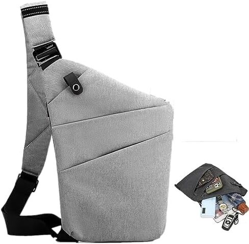 North Carry Slim Sling Bag,Fashion Anti-thief Slim Sling Bag,2023 New North Carry Slim Sling Bag for Women & Men (Color : Black left shoulder) in Saudi Arabia
