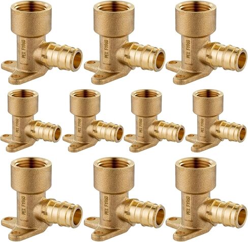 10 Pack PEX A Expansion 90° Elbow,1/2 Inch F1960 Brass Pex A Full Flow Expansion Fittings,1/2"x 1/2" Elbow for PEX A Pipe Tubing Connection in Kuwait
