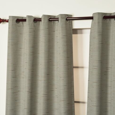 INLINAS 52W x 84L Inch Premium Jacquard 100% Blackout Curtains with Greek Key Pattern for Enhanced Comfort and Style Set of 2 Panels, Light Brown in Saudi Arabia