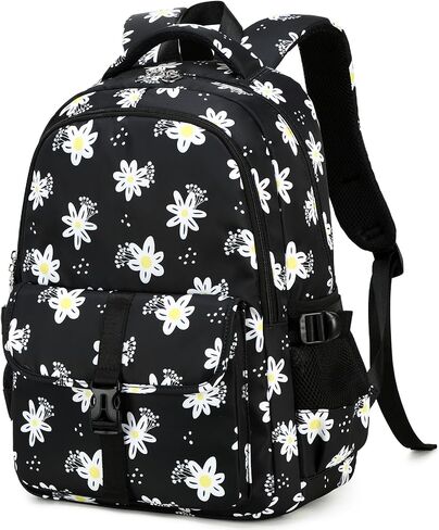 YJMKOI 3Pcs Daisy Print Backpack for Girls Elementary Students School Bags Set Teenage Girls Backpack with Lunch Box (Blue) in Saudi Arabia