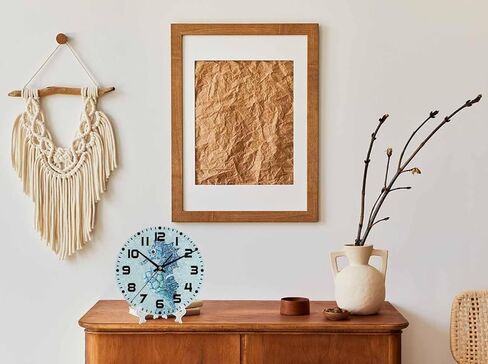 ساعة حائط حصاد الخريف عربة اليقطين باللونين الأزرق والأخضر مع زهور تعمل بالبطارية ساعة حائط صامتة غير موقوتة 10 بوصة لغرفة المعيشة والمطبخ والمنزل والحمام وغرفة النوم in Kuwait