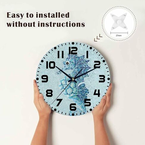 ساعة حائط حصاد الخريف عربة اليقطين باللونين الأزرق والأخضر مع زهور تعمل بالبطارية ساعة حائط صامتة غير موقوتة 10 بوصة لغرفة المعيشة والمطبخ والمنزل والحمام وغرفة النوم in Kuwait