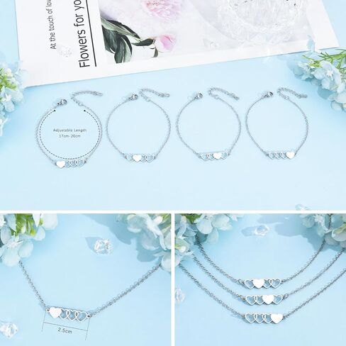 VU100 2/3Pcs Mother Daughter Bracelets Gifts for Mom Daughter Mommy and Me Matching Heart Bracelet for Women Girls Mothers Day Birthday Christmas in Saudi Arabia
