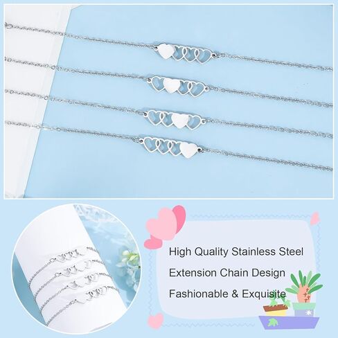 VU100 2/3Pcs Mother Daughter Bracelets Gifts for Mom Daughter Mommy and Me Matching Heart Bracelet for Women Girls Mothers Day Birthday Christmas in Saudi Arabia