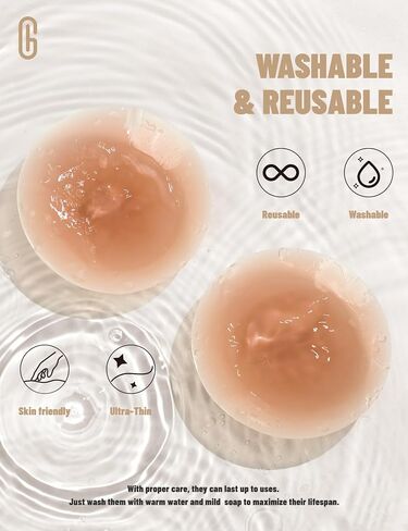 Cakes Body Nipple Covers No Show Sticky Adhesive Silicone Nipple Pasties for Women Reusable Pasty Strapless Bra 2 Pairs Beige in Saudi Arabia