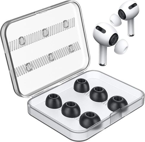 [3 Pairs ] Replacement Ear Tips for AirPods Pro and AirPods Pro 2 with Noise Reduction Hole, Silicone Ear Tips for AirPods Pro with Portable Storage Box and Fit in The Charging Case - S/M/L (White) in Saudi Arabia