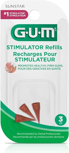 GUM Stimulator Refills - 3 Rubber Tips Included - Compatible with The Stimulator Permanent Handle - Massager, Plaque Removal Health,3ct, 1pk in Kuwait