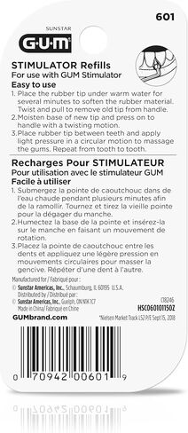 GUM Stimulator Refills - 3 Rubber Tips Included - Compatible with The Stimulator Permanent Handle - Massager, Plaque Removal Health,3ct, 1pk in Kuwait