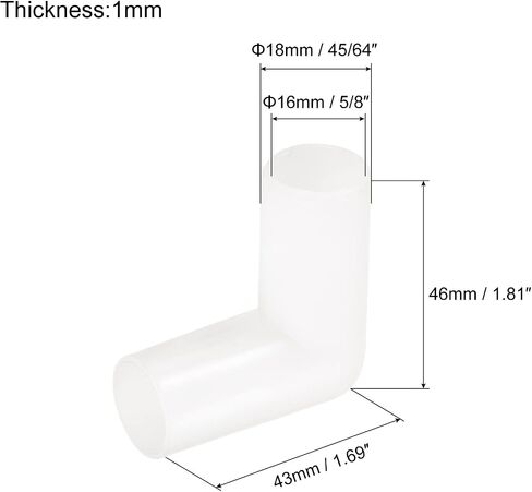 uxcell 4 قطع تركيبات أنابيب PVC 90 درجة، 5/8 بوصة (16 مم) محول تركيب الأنابيب البلاستيكية بزاوية قائمة 2 اتجاه لبناء الأثاث وأحواض السمك وخزان الأسماك المائية in Saudi Arabia