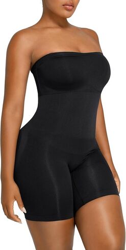 SHAPELLX Women's Shapewear Bodysuits Tummy Control Butt Lifter Body Shaper Strapless Seamless Mid Thigh Jumpsuit Tops in Saudi Arabia