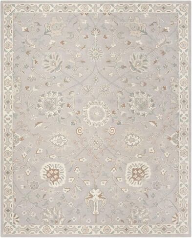 SAFAVIEH Heritage Collection Area Rug - 8' x 10', Silver & Ivory, Handmade Traditional Oriental Wool, Ideal for High Traffic Areas in Living Room, Bedroom (HG824B) in Saudi Arabia