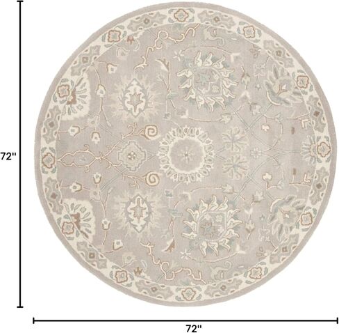SAFAVIEH Heritage Collection Area Rug - 8' x 10', Silver & Ivory, Handmade Traditional Oriental Wool, Ideal for High Traffic Areas in Living Room, Bedroom (HG824B) in Saudi Arabia