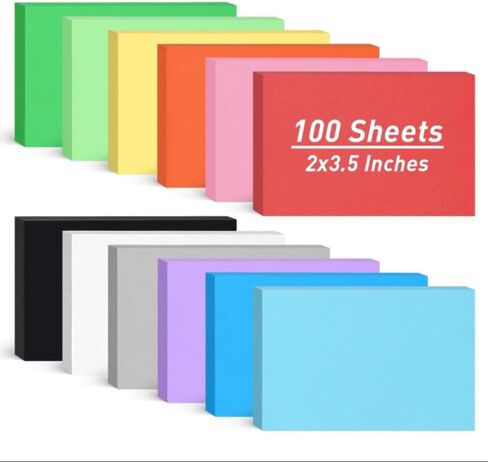 Shindel 100 Sheets Construction Paper for Crafts, 12 Color Cardstock Paper Kids Art Crafts Card for Art Class Invitation Making Scrapbooking 250gsm in Saudi Arabia