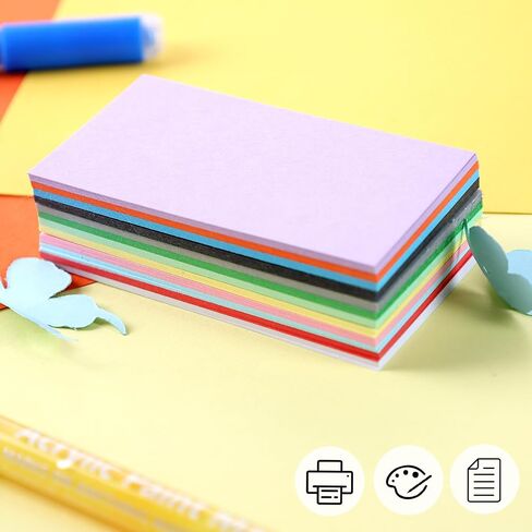 Shindel 100 Sheets Construction Paper for Crafts, 12 Color Cardstock Paper Kids Art Crafts Card for Art Class Invitation Making Scrapbooking 250gsm in Saudi Arabia