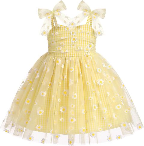 Christening Dresses for Baby Girl, Daisy Costume Babies 1st Half Birthday Cake Smash Sequin Tulle Tutu Princess Bowknot Sleeveless Smoked Dresses for Kids Newborn Photographs Daisy Pink 3-4T in Saudi Arabia