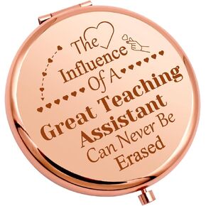 Teaching Assistant Gift for Women Appreciation Compact Makeup Mirror Teacher's Aide Gifts for Teacher Graduation Teacher's Day Gift End Of Term Gift From Student Retirement Gift Personal Makeup Mirror