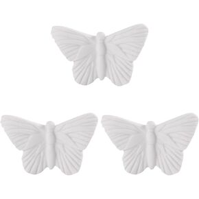 Amosfun 3 Pcs White Butterfly Wall Hanging Ceramic Wall Sculpture Wall Decor Decorative Butterfly Hanging Doves Wall Sculptures Ceramic Decor Metal Ceramics 3d Products Household