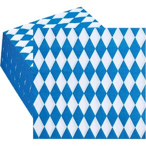 Whaline 200Pcs Oktoberfest Napkin Blue White Plaids Luncheon Napkin Disposable Paper Napkins for Oktoberfest Festival Party Supplies Table Decor