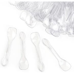 100PCS Tasting Spoons Ice Cream Dessert Taster Spoons Plastic Mini Spoons Disposable Dessert Spoons for Miniature Dessert Cups, Sampling, Small Catering Supplies, Tasting Party (Clear)