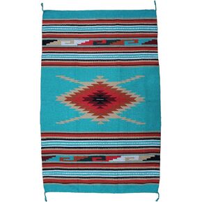 Boho Southwest Area Rug - Washable Bohemian Runner - Western Carpet - Rustic Rugs for Living Room, Outdoor Area, Bedroom, Decor, Kitchen & More (Center Diamond, 20x40 Inches, Cream/Black)