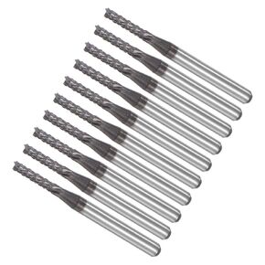 قطع توجيه CNC من CoCud End Mill، ساق 1/8 بوصة قطع 8 مم قطر 1.2 مم، قاطع طحن كربيد التنجستين الماسي لليد اليسرى - (التطبيقات: لنقش الحفر باستخدام الحاسب الآلي)، 10 قطع