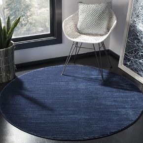 SAFAVIEH Vision Collection 4' Round Navy VSN606N Modern Ombre Tonal Chic Non-Shedding Dining Room Entryway Foyer Living Room Bedroom Area Rug