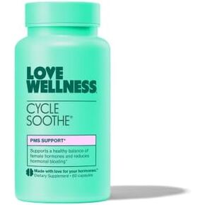Love Wellness Cycle Soothe Supplement | Promotes a Happy Mood | Helps with PMS Hormones, Stress Relief, & Improves Mood | 60 Capsules