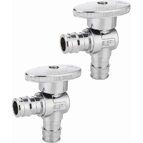 (Pack of 10) EFIELD 1/4 Turn Straight Stop Valve Pex-A Cold Expansion 1/2" Pex X 1/2" Pex Chrome Plated, ASTM F1960
