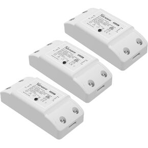 SONOFF BASICR2 WiFi Switch 3-Pack Wireless Remote Control Electrical for Household Appliances,Compatible with Alexa DIY Your Home Via iPhone Android App
