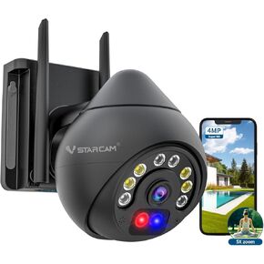 VSTARCAM 4G Cellular Security Cameras Wireless Outdoor, 2MP Battery Powered Home Security Camera, Motion Detection, Color Night Vision, Pan/Tilt 360° View, 2-Way Talk, Cloud &SD Storage