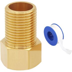 1/2 Inch Brass Hex Extension Pipe Fitting, 1/2" G Female to 1/2" G Male Thread, 50mm Length, Longer Nipple Connector Adapter
