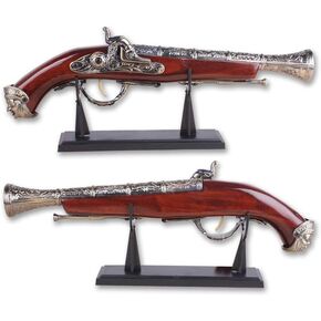 17" Decoration Plastic Flintlock Gun Model with Plastic Display Stand - Non-Firing Replica 126662