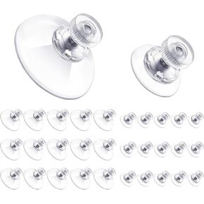 30 Packs Mini Suction Cups Bulk 25mm/40mm Suction Pads with Screws Clear PVC Sucker Pads Strong Adhesive Suction Hook Holder for Bathroom Wall Window Car Shade License Plates