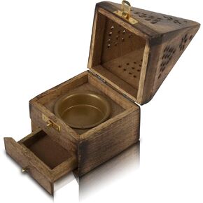 حامل مبخرة البخور الخشبي، صينية عضوية صديقة للبيئة لالتقاط الرماد، طراز ريفي، منحوتة يدويًا للتأمل، اليوغا، العلاج العطري، منتجات العطور المنزلية، أفكار هدايا عيد الميلاد للترحيب بالمنزل الجديد in Kuwait